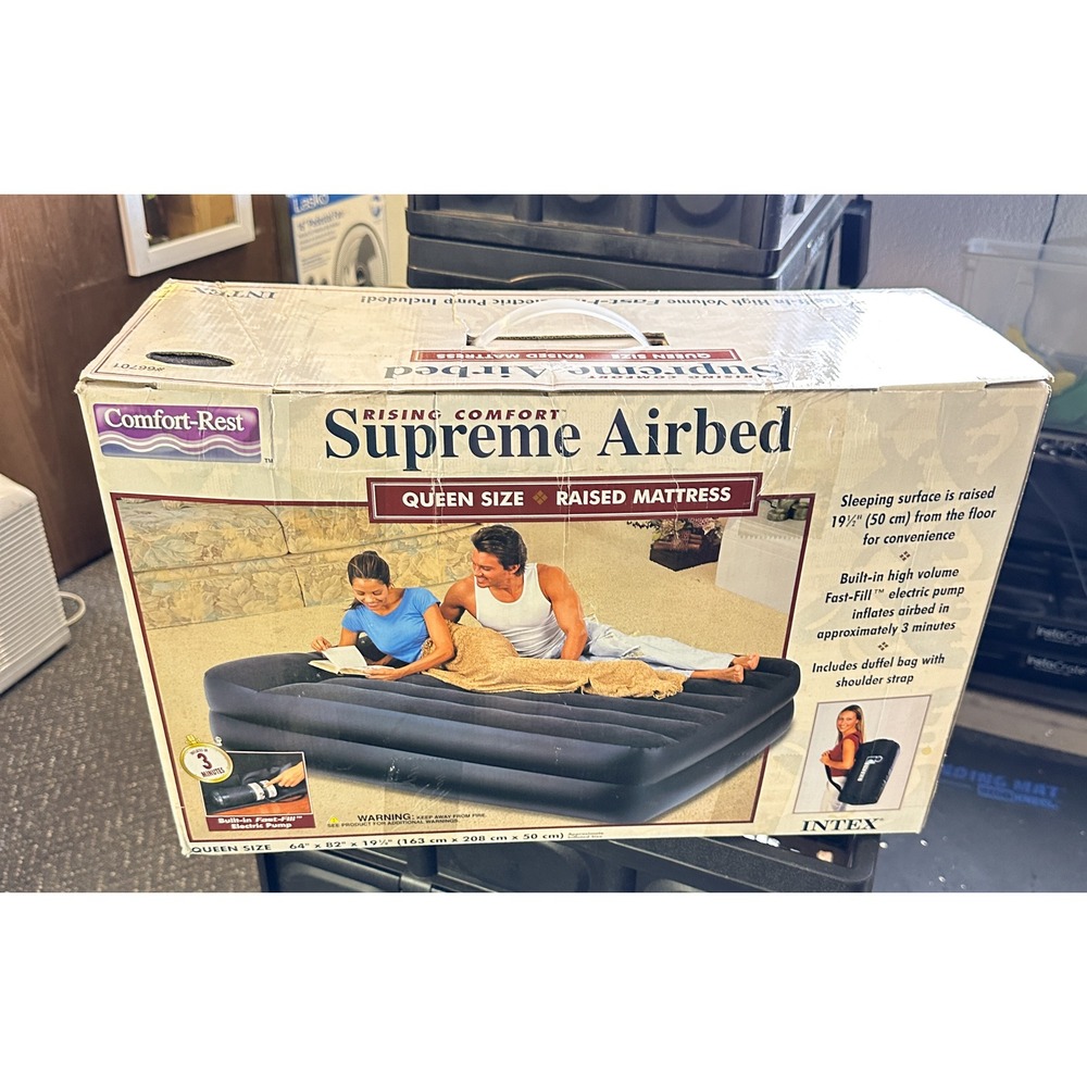 Intex Comfort-Rest Rising Comfort Supreme Airbed Queen Size Raised Pump 66701